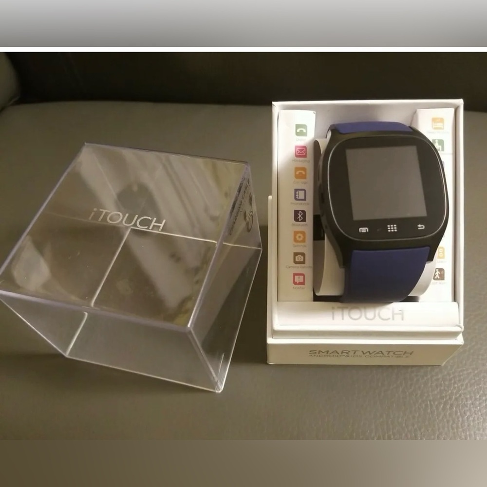 ITOUCH Smartwatch ANDROID IOS Digital Dark Blue Rubber Strap
